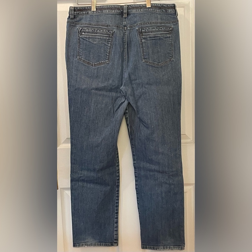 Jones NY Signature stretch medium wash misses 16 heavy cotton denim jeans VGcond